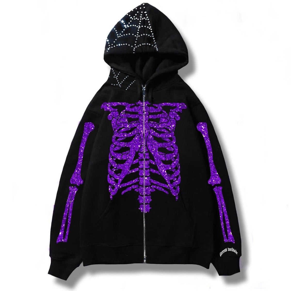 "Rhinestones" Graphic Unisex Streetwear Vintage Women Men Y2K Hoodie