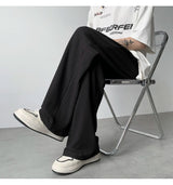 summer pleated pants men fashion oversized ice silk pants men japanese streetwear hip hop loose straight pants mens trousers unique default style 1240