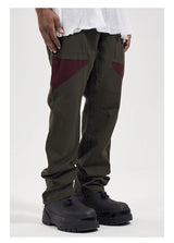 hip hop pants retro cargo straight pants mens patchwork side zipper harajuku streetwear joggers men casual loose cotton trousers unique joggers style 1912