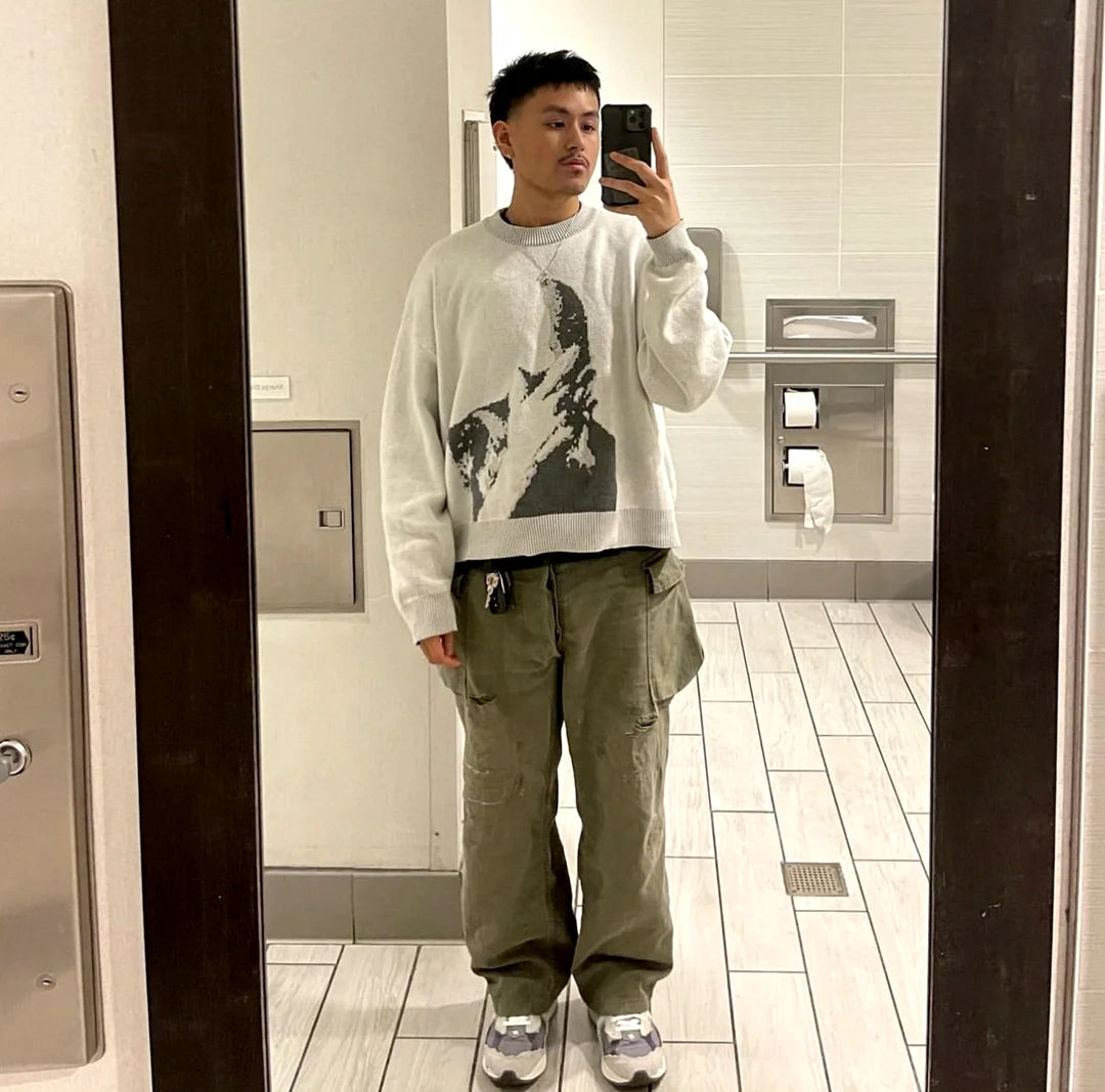new 2023 men luxury winter gentleman classic frankoceon knit casual sweaters pullover asian plug size high drake 130 aesthetic street look hoodie, streetwear fashion hoodie, urban wear with bold artwork