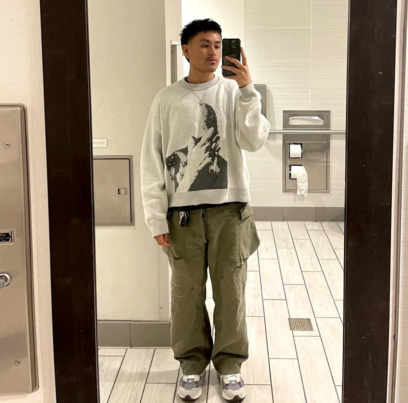 new 2023 men luxury winter gentleman classic frankoceon knit casual sweaters pullover asian plug size high drake 130 aesthetic street look hoodie, streetwear fashion hoodie, urban wear with bold artwork