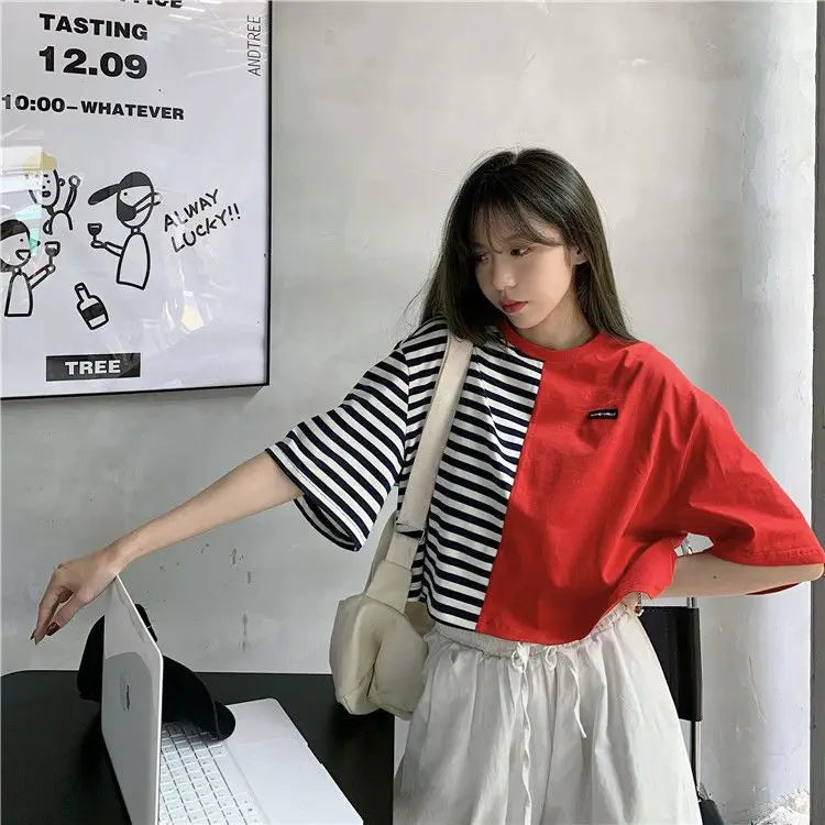 Trapwear Anime panel – Short Sleeved T Shirt Women 2024 New Summer Design White Spl