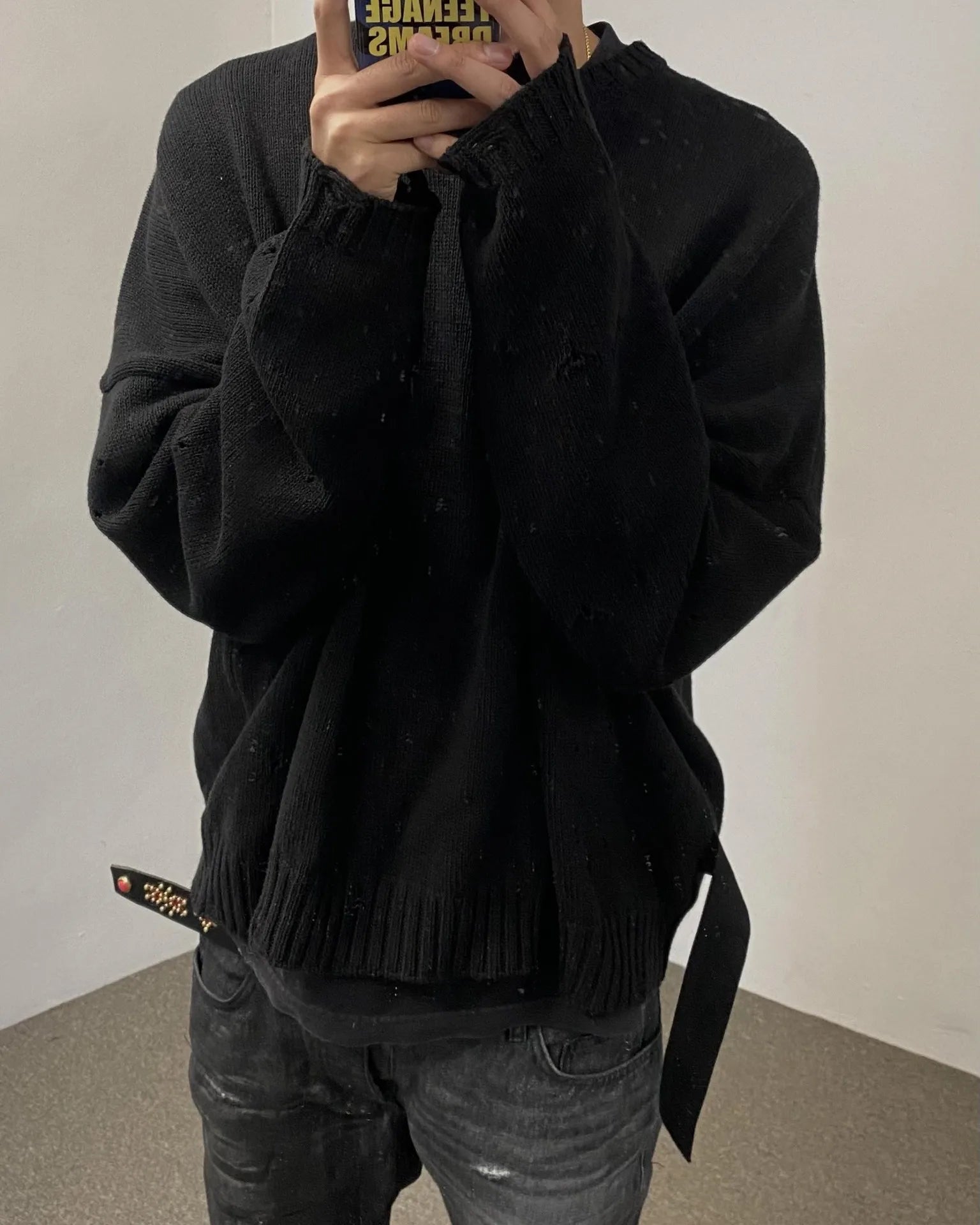 new 2023 men luxury under my car holes gentleman classic cotton knit casual sweaters pullover asian size high drake 49 - Y2K grunge street style, high quality cotton hoodie, anime inspired graphic hoodie