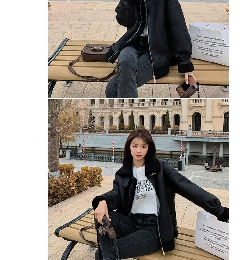 leather varsity jacket, fall winter fit, for men, fall streetwear outfit, oversized style, layered fashion, modern aesthetic, graphic detail