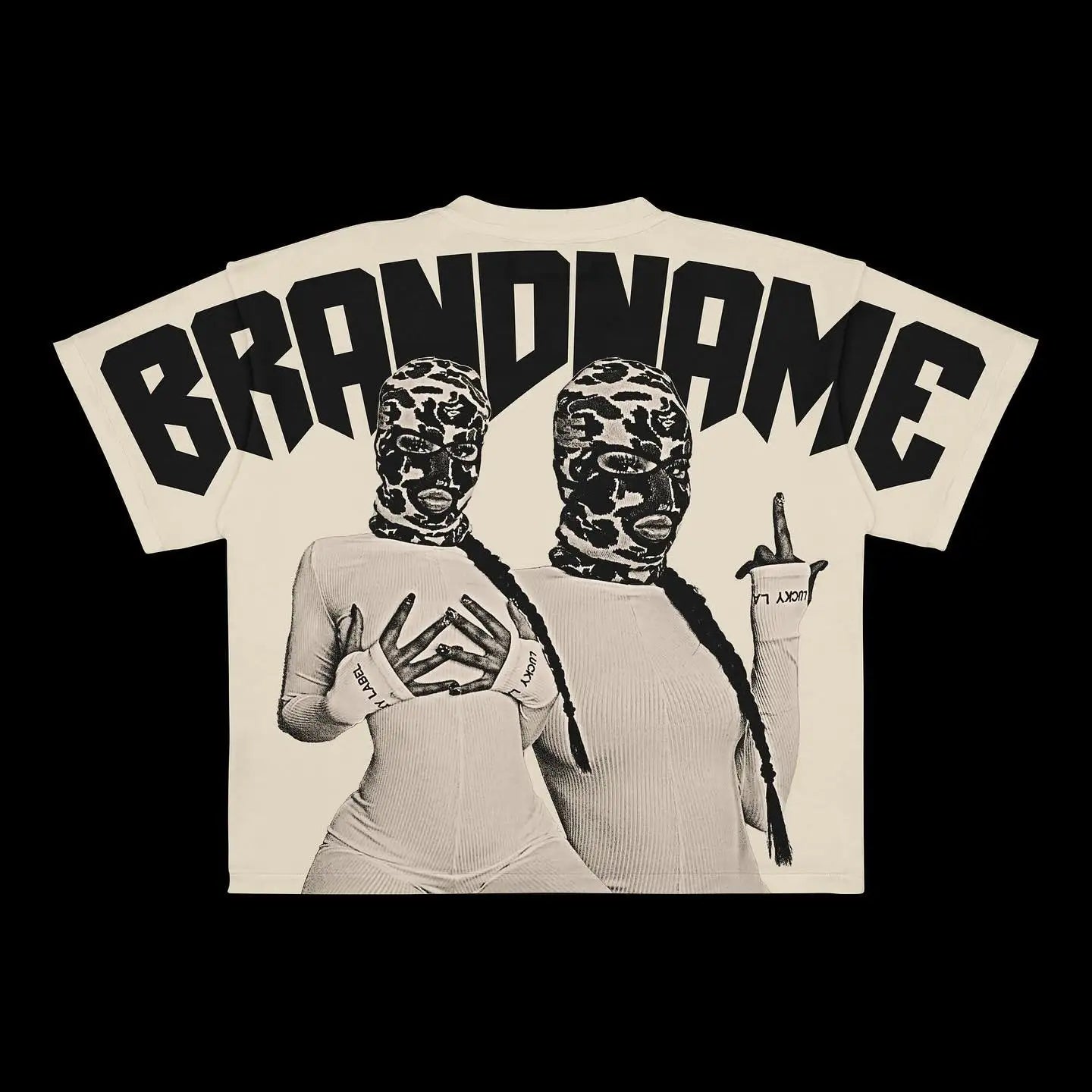 Trapwear Anime panel – New European And American Trendy Gothic Print Oversized T Sh