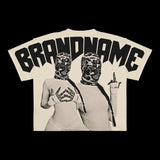 Trapwear Anime panel – New European And American Trendy Gothic Print Oversized T Sh