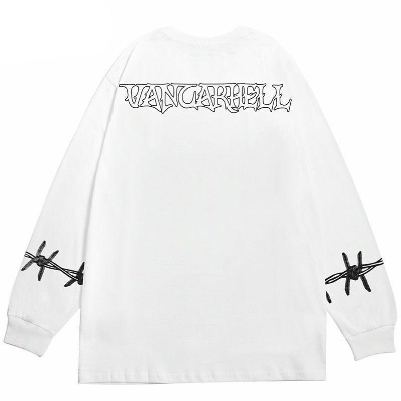 "White Flame" Unisex Men Women Streetwear Graphic Sweatshirt Daulet Apparel