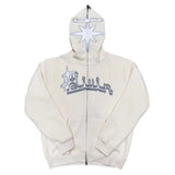 Y2K Full Zip Hoodies Embroidery Pattern Gothic Hooded Sweatshirts Over