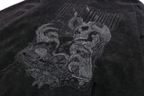 Men Hip Hop Hoodie Streetwear Vintage Skeleton Skull Devil Print Distr