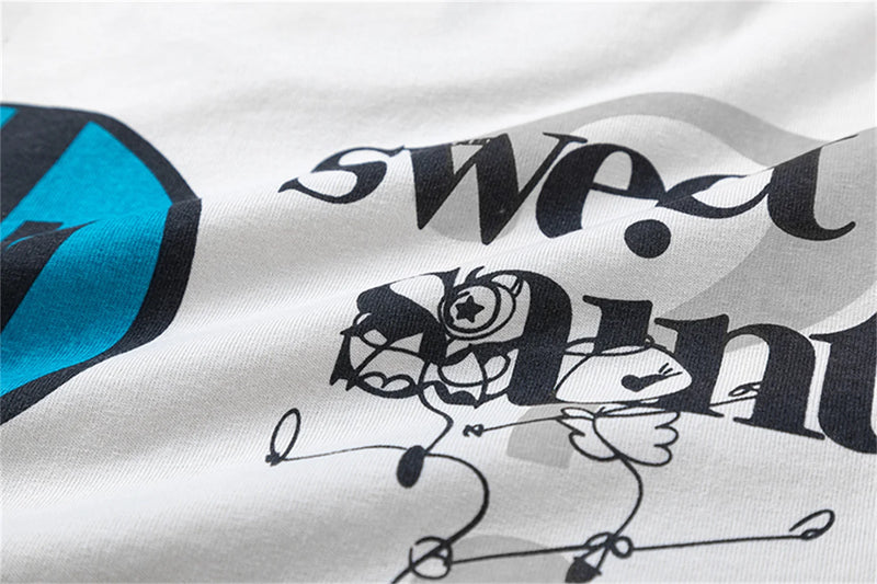 Chrome logo tee with bold trap energy and oversize text