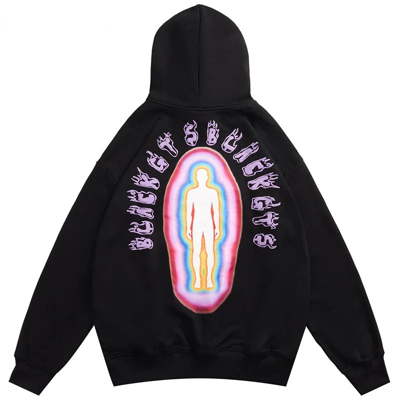 Hoodie Sweatshirt Streetwear Hip Hop Graphic Letter Print Punk Gothic