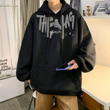 High Street Letter Print Oversized Hoodie Mens New Hip Hop Fashion