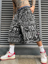 2 pieces sets mens fashion harajuku printed single breasted shirts and drawstring capris short pants joggers new streetwear sets unique joggers style 4444