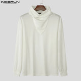 Fashion Casual Style Tops Incerun New Mens Pile Collar Design Hoodies
