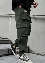 hip hop loose fit elastic waist cargo pants fashion military pockets ankle trousers pants mens drewstring sweatpants joggers unique joggers style 4625