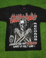 Cyberpunk Melting smiley – 2024 New Summer Trend Skull Bone Print Oversized T Shirt Men