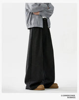 men loose casual korean streetwear fashion vintage straight wide leg suit pants trousers cityboy baggy pants unique default style 1737