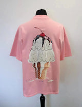 Anime Graphic tee – 2024 Summer New Street Style Ice Cream Print Short Sleeve Co