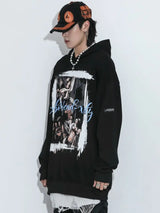 gothic crying character featuring rainbowtouches hoodie men high street retro letter printing pattern hip hop harajuku women loose coat unisex superior quality
