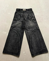 y2k baggy jeans women hip hop goth retro high waisted jeans black slouchy oversized embroidery pattern denim pants streetwear unique jeans style 603