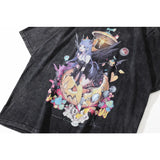 Skatercore Oversized shirt – Aolamegs Mens T Shirt Letter Printed Anime Esthetics Graphic