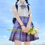 Jk Uniforms Gyaru School Uniform for Girl Student Pleated Skirt Uniform Set Women Short Sleeve Bow Tie Seifuku Japanese Style