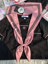 JK Original Kawaii Suit Japanese Genuine Cherry Blossom Embroidered Top + Dark Bad Jk Uniform Skirt Girly Sailor Suit
