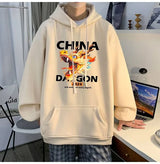 2024 New China Dragon Graphic Hoodies Men Hip Hop Streetwear Hoodie