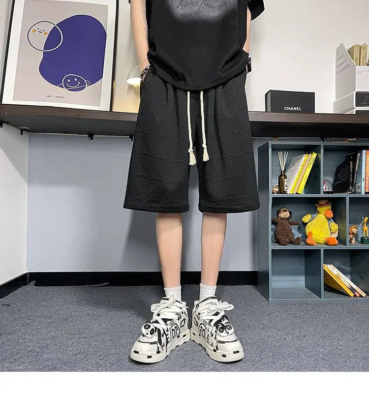 korean style niche casual shorts men summer workwear five point pants design trendy brand loose couple style retro sports pants unique shorts style 2169