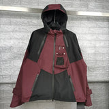 Brand New 2023 Mens under my car Armor zipper Parkas Windproof hooded jacket Tatting Purple Multiple pockets outdoor Wear #350