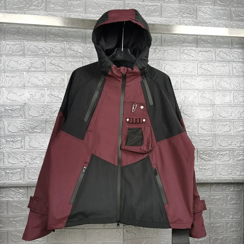 Brand New 2023 Mens under my car Armor zipper Parkas Windproof hooded jacket Tatting Purple Multiple pockets outdoor Wear #350