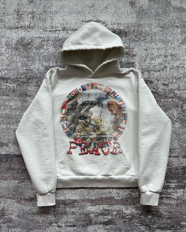 Harajuku Y2K War Print Pattern Popular Hoodies Women Hoodie Coats Stre