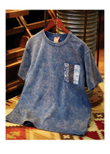 Anime Oversized shirt – Ancient Cloth Splicing Indigo Top Snowflake Heavy Industry W