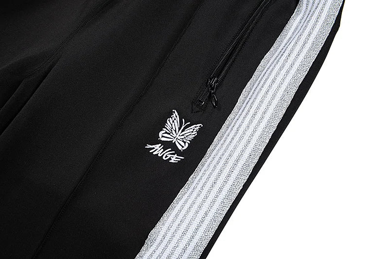 chaopai pattern embroidery loose casual pants side edge weaving straight leg pants men woman comfortable trousers unique default style 4854