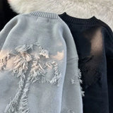 varsity knit sweater with retro streetwear styling for fall and winter outfits, ideal for men’s fashion and seasonal streetwe