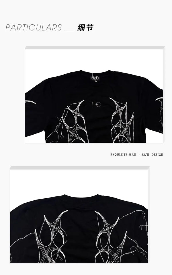 Vaporwave Fashion – New Arrival 2024 Men Thug Club Tassels T Shirts T Shirt – Edgy Streetwear for All Genders