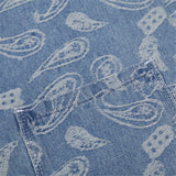 New 2022 Men luxurious Paisley West Coast CRIPS Bloods Fashion Denim Casual Shirts Shirt high Pocket Short-sleeves S 2XL #A630