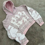 Retro Gothic Trend Letter Pattern Printed Oversized Hoodie Mens Fashio