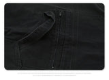 Washed and worn multi-pocket cargo jeans
