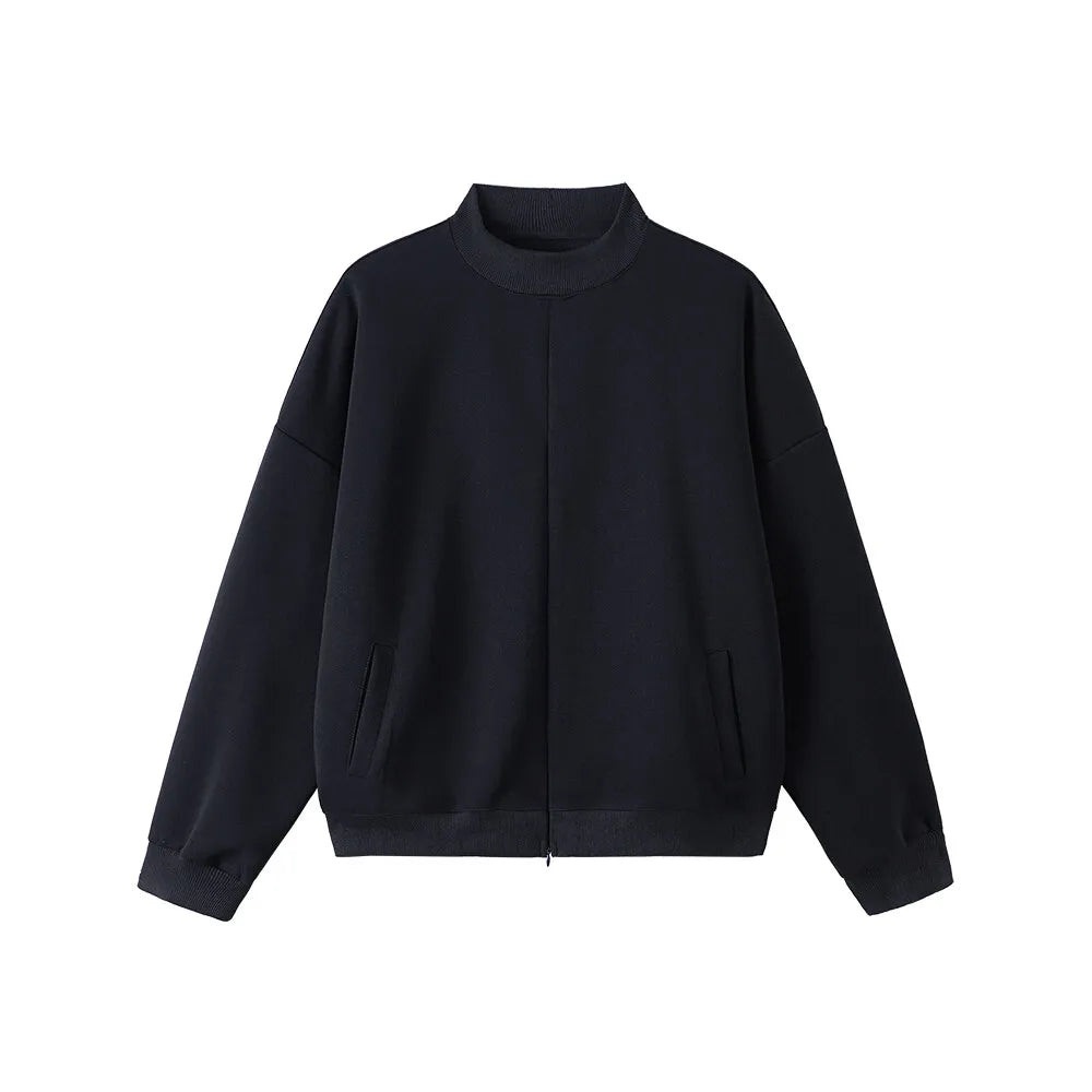 Stand Collar Half Zipper Pullover Casual Sweatshirt Men Women Streetwe
