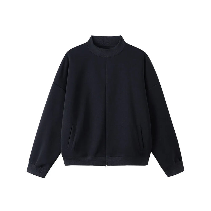 Stand Collar Half Zipper Pullover Casual Sweatshirt Men Women Streetwe