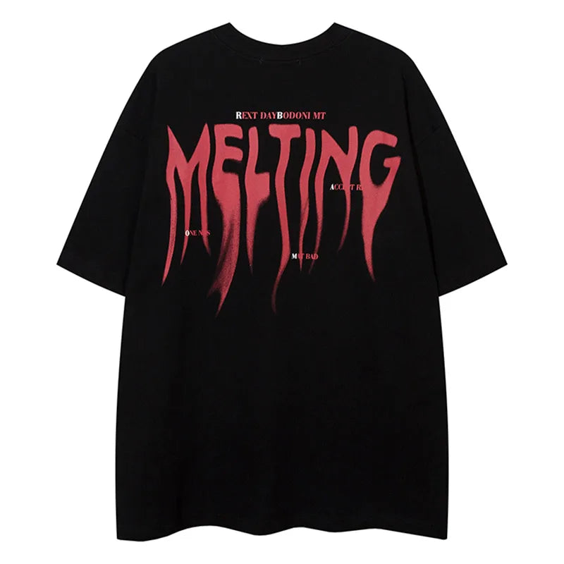 Anime Chrome logo – Men Short Sleeve T Shirts Letter Reflection Print Tshirt Hig