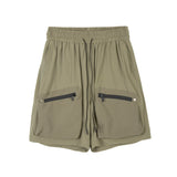 Ins Summer Outdoor Functional Casual Cargo Shorts Oversized Retro Casual Zipper Pockets Men and Women's Knee-length Sweatpants