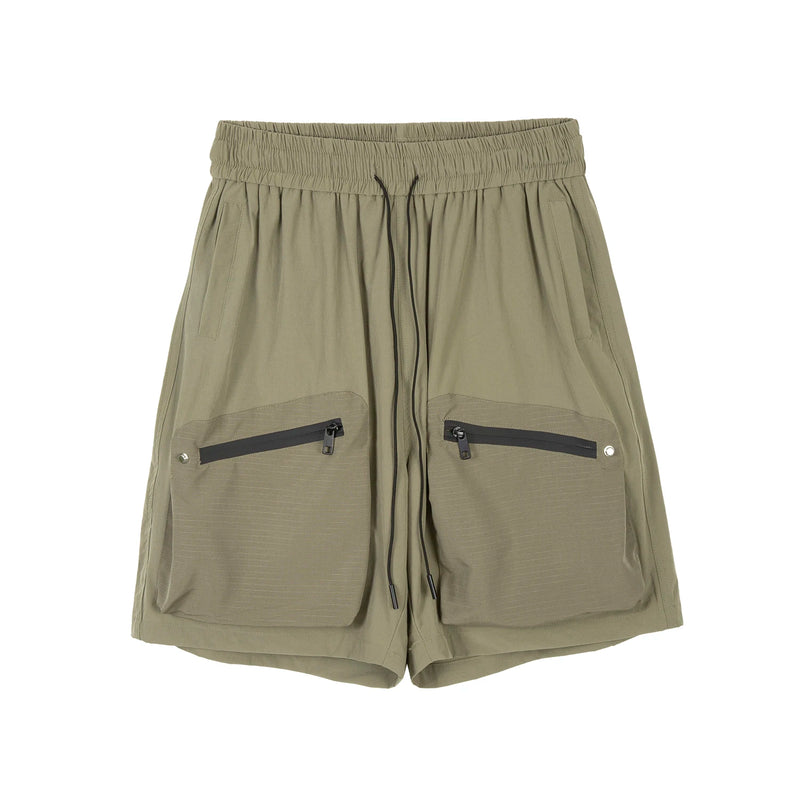 Ins Summer Outdoor Functional Casual Cargo Shorts Oversized Retro Casual Zipper Pockets Men and Women's Knee-length Sweatpants