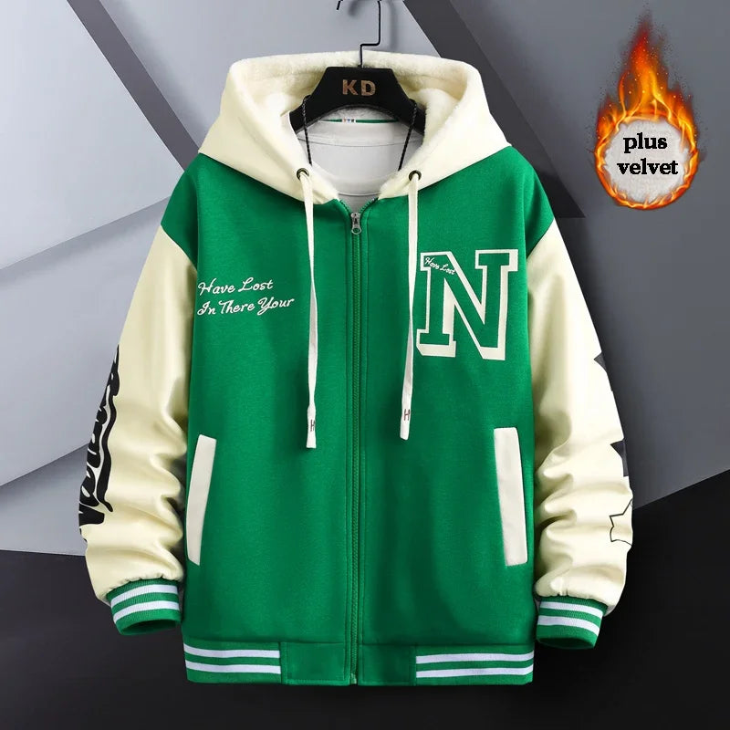 Urban bomber windbreaker high fashion hooded fleece