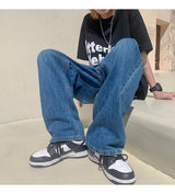 4 colors baggy jeans men fashion casual wide leg jeans men streetwear loose hip hop straight denim pants mens trousers m 2xl unique jeans style 4046