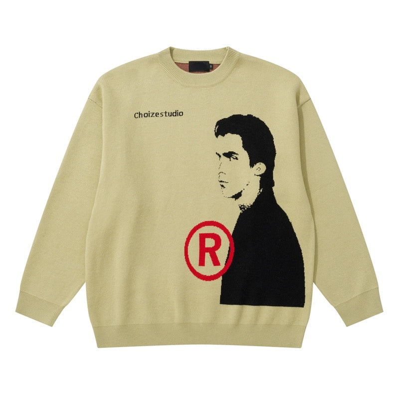 hip hop anime knitted oversized sweater mens autumn winter o neck long sleeve pullover streetwear new loose sweaters clothing - vintage look oversized hoodie, soft fleece-lined outerwear, unisex casual winter pullover