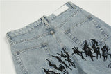 fashion back letters embroidery denim jeans mens casual zipper straight harajuku jean trouser hip hop streetwear pants joggers unique joggers style 5476