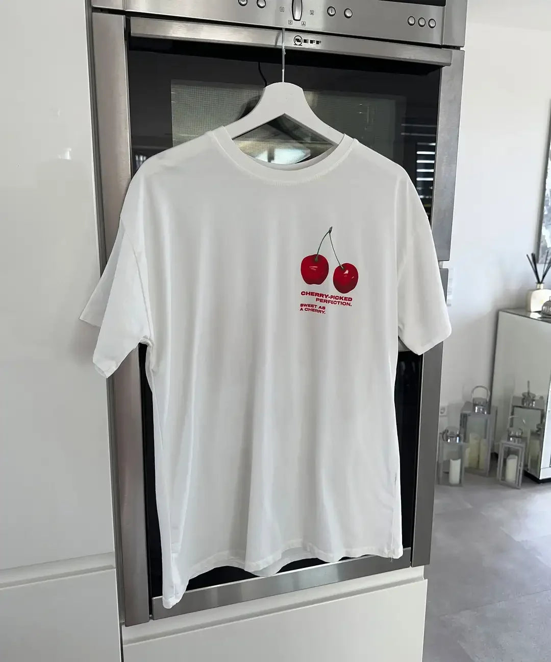 Streetwear Oversized Tee – Chrome Crown Vault Flame Design