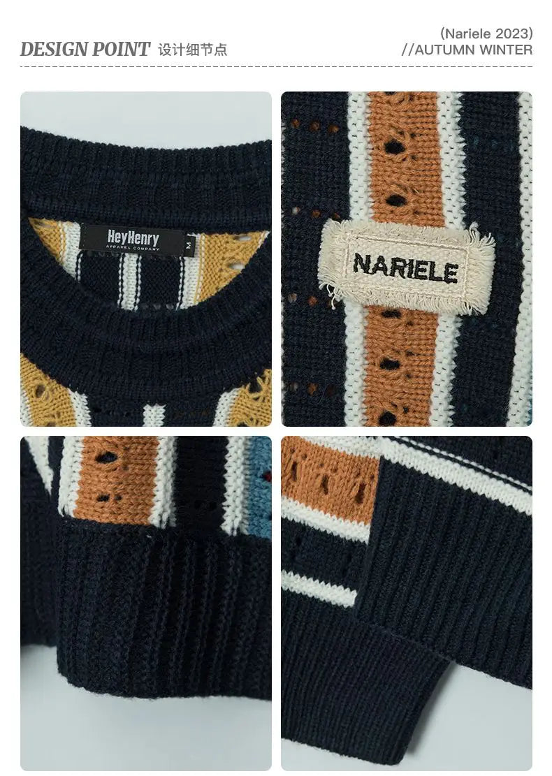 varsity knit sweater with retro streetwear styling for fall and winter outfits, ideal for men’s fashion and seasonal streetwe
